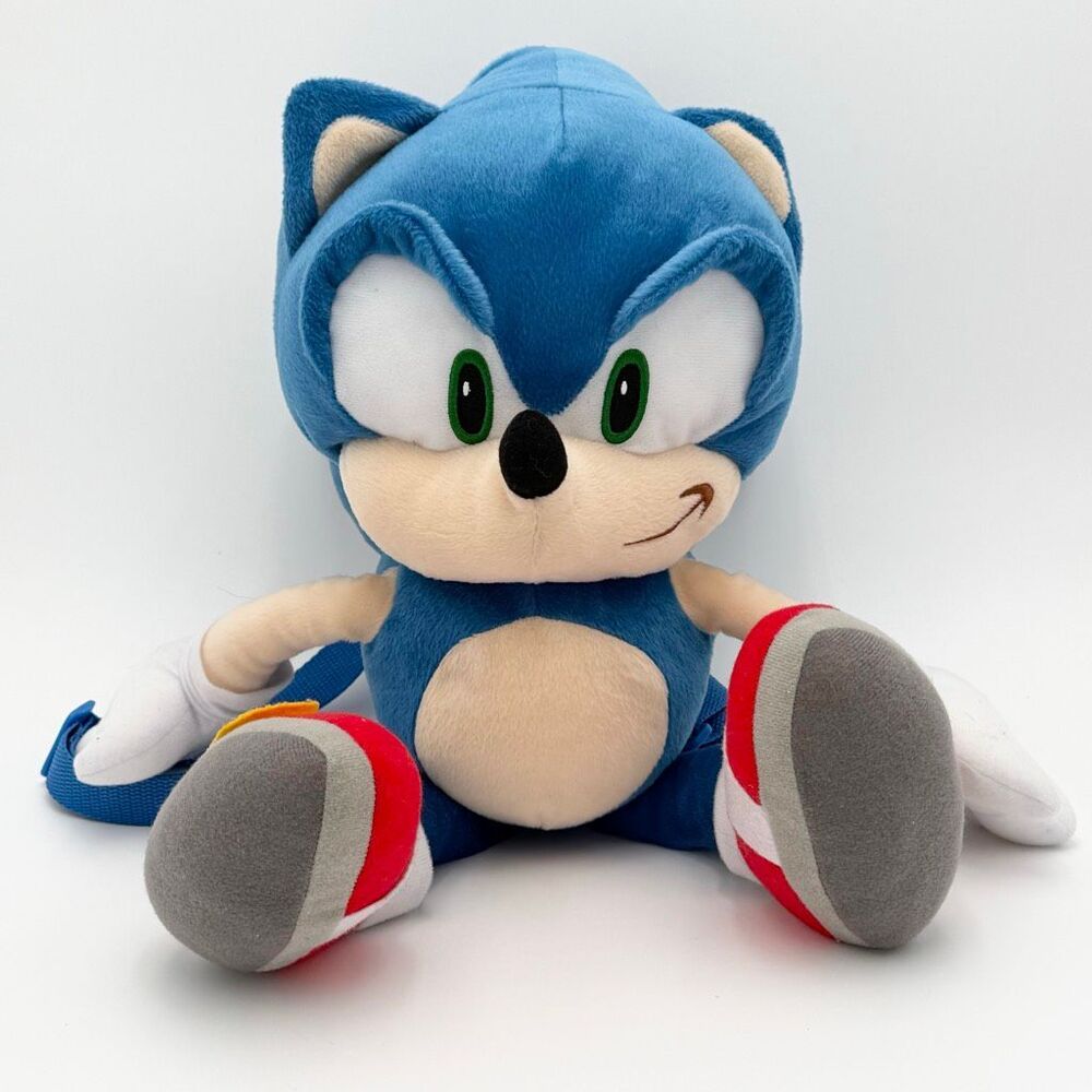 Sega Brand Sonic the Hedgehog Plush Stuffed Toy Backpack Adjustable NWT